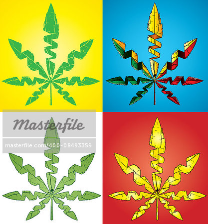 textured marijuana cannabis leaf symbol vector illustration