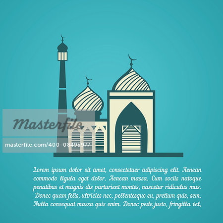 Stylized mosque. Vector illustration