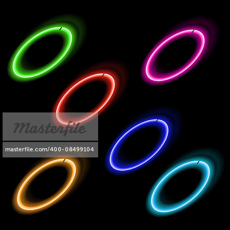 set of neon frames. vector illustration EPS 10