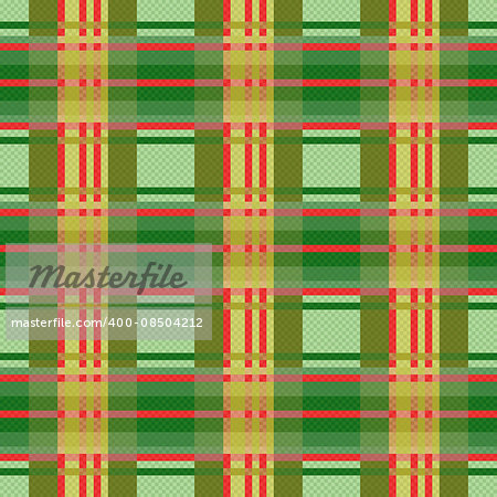 Seamless checkered vector colorful pattern in green and red