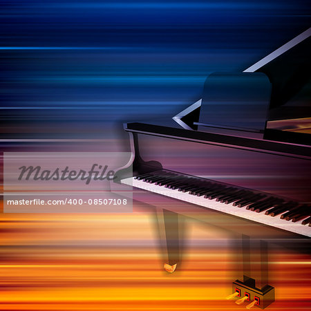 abstract blur music background with grand piano