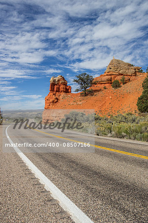 Road through Red Canyon in Utah, United States