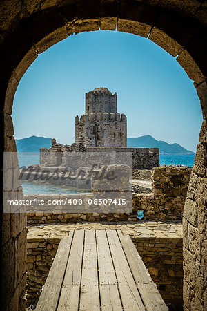 The Methoni Venetian Fortress in the Peloponnese, Messenia, Greece.
