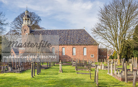 Reformed church and graveyard in Oude Pekela, Holland