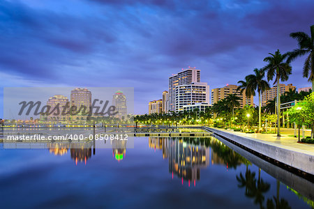 Skyline of West Palm Beach, Florida, USA.
