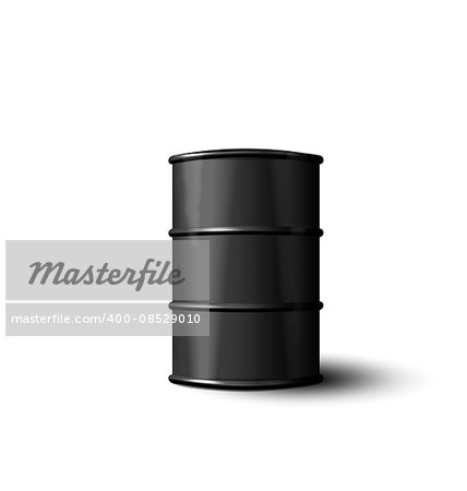 Illustration Black Metal Barrel of Oil Isolated on White Background - Vector