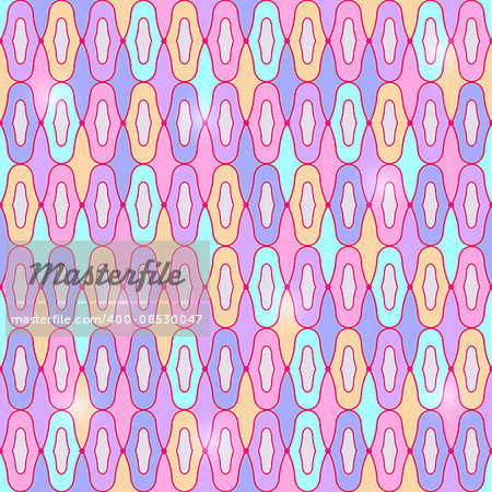 Seamless Geometric Pastel Pattern in Pink Purple Blue Colors. Vector Background