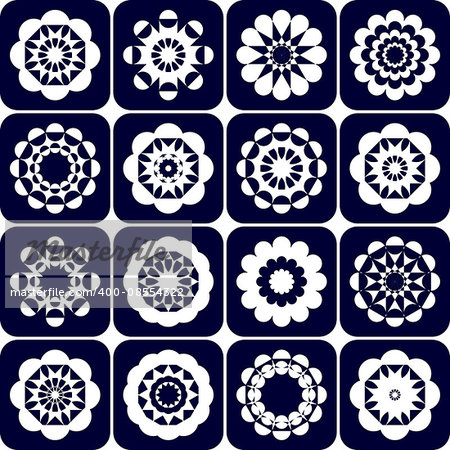 Design elements. Decorative patterns set. Abstract icons. Vector art.