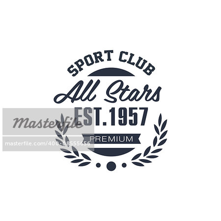 Classic Sport All Stars  Black And White Vintage Design Isolated On White Background Vector Print