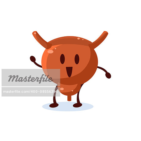 Uterus Primitive Style Cartoon Character In Flat Childish Vector Design Illustration Isolated On White Background