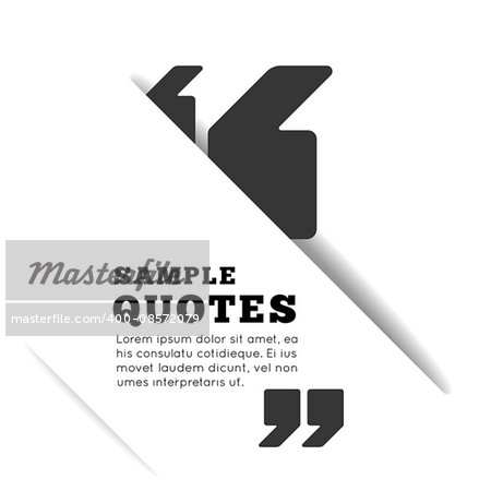 Quote blank template on white background. Vector illustration