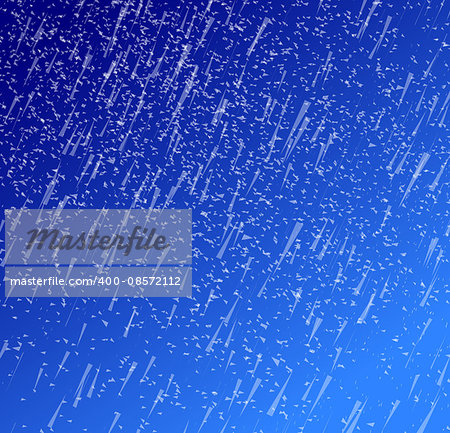 Rainy sky vector illustration on a blue background