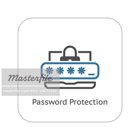 Password Protection Icon. Flat Design. Business Concept Isolated Illustration.