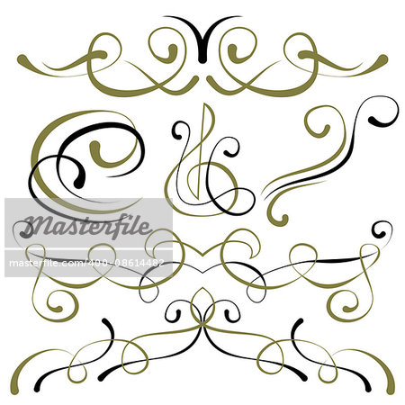 vector set of elements for design. decorative borders