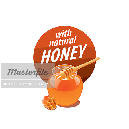 Honey logo template. Vector illustration. Design element