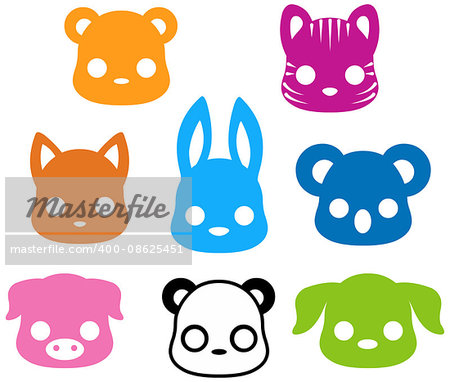 Illustration of cute animal silhouette collection
