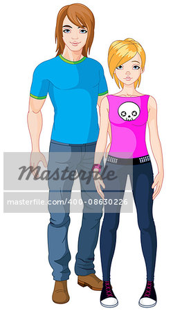 Illustration of Emo girl and Younker