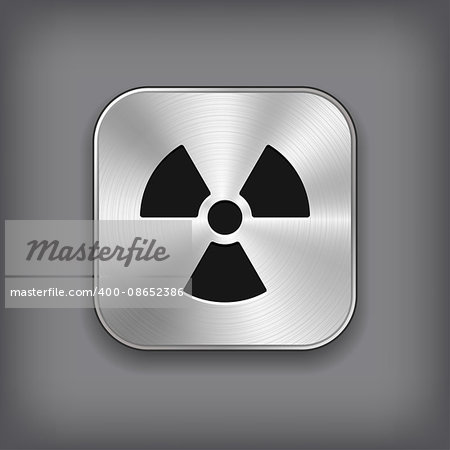 Radioaktivity icon - vector metal app button with shadow