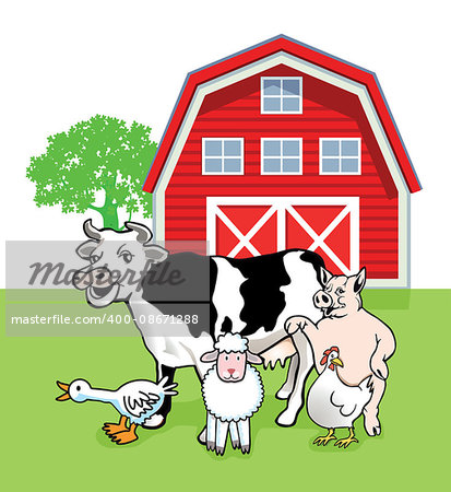 five farm animals