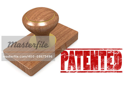 Patented wooded seal stamp image with hi-res rendered artwork that could be used for any graphic design.