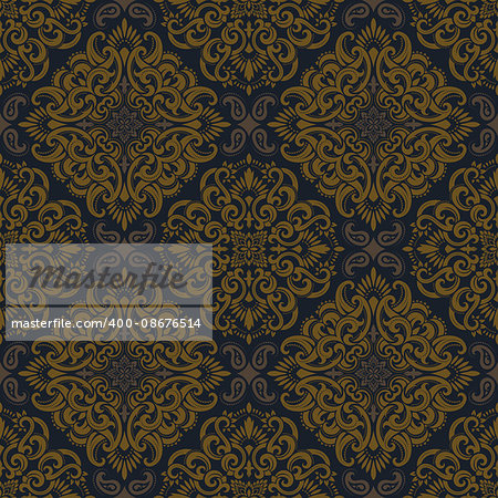 Seamless pattern based on traditional Asian elements Paisley. Boho vintage style vector background. Best motive for print on fabric or papper.