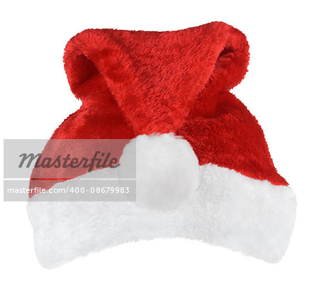 Santa Claus red hat isolated on white background