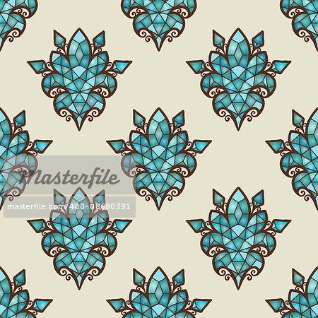 Vector mosaic background. Color tile texture seamless ornament