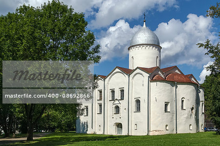 St. John the Baptist Church is located in Yaroslav's Court of Veliky Novgorod was founded in 1127, Russia