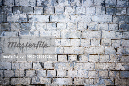Background of old white brick wall texture