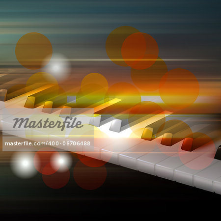 abstract music blur background with piano keys