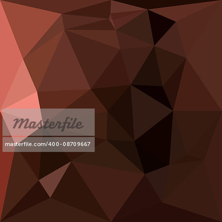 Low polygon style illustration of a saddle brown abstract geometric background.