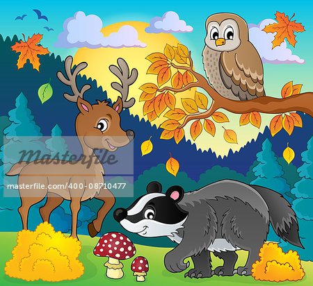 Forest wildlife theme image 3 - eps10 vector illustration.