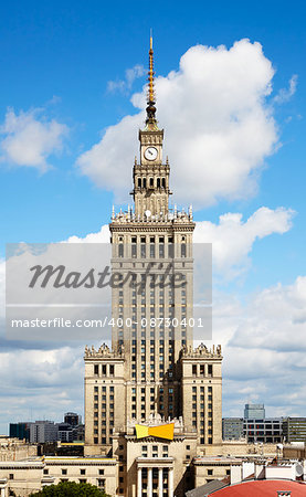 View on the Palace Of Culture And Science at sunny day.