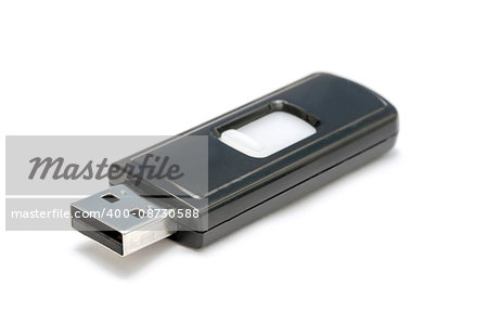 USB Flash Drive closuep on white background