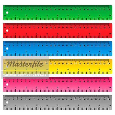 Ruler in centimeters, millimeters and inches - Vector design EPS10