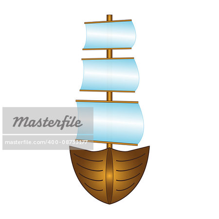 Fishing boat with sails - Vector design EPS10