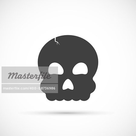 Halloween skull icon on white background
