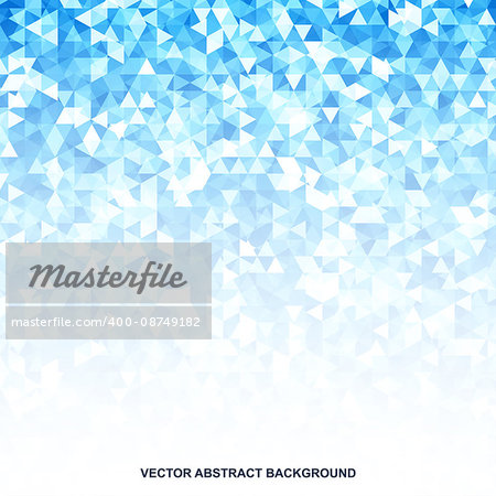 Abstract blue vector background of geometric triangular fragments.