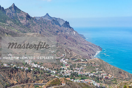 Cliffs of Anaga mountains around Taganana village, Tenerife island, Spain