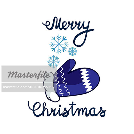 vector illustration of Merry Christmas Lettering with cartoon drowing omela. Element for design banners, web and greetings