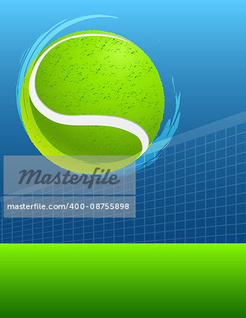 blue and green abstract tennis background with ball. vector