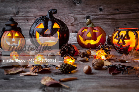 Traditional, spooky and scary halloween holiday background