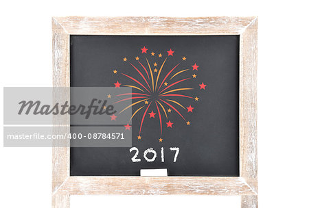 Fireworks 2017 on blackboard