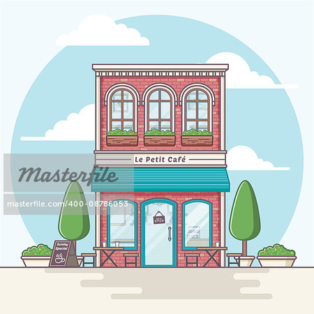 Coffeeshop building illustration