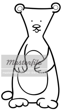 Black and White Cartoon Illustration of Bear Wild Animal Character Coloring Book