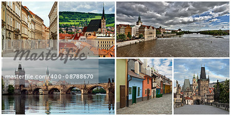 Collage of views and landscapes of Czech Republic.