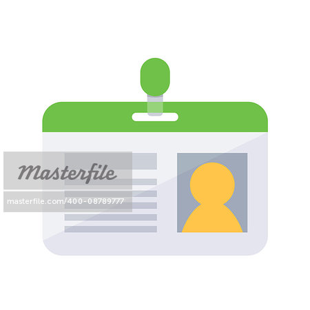 Access and identification document. Flat design style.