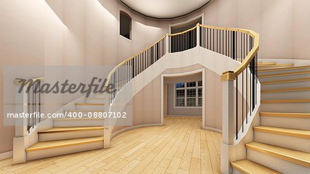Bright staircase in the modern office