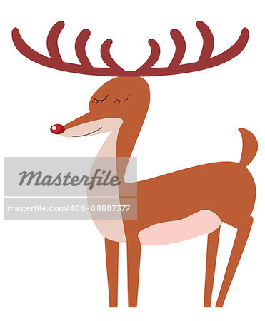 vector illustration of a funny Christmas reindeer