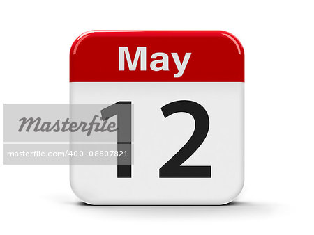 Calendar web button - The Twelfth of May - International Nurses Day, three-dimensional rendering, 3D illustration